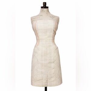 Coincidence & Chance Strapless Pastel Linen Dress Pockets Small S